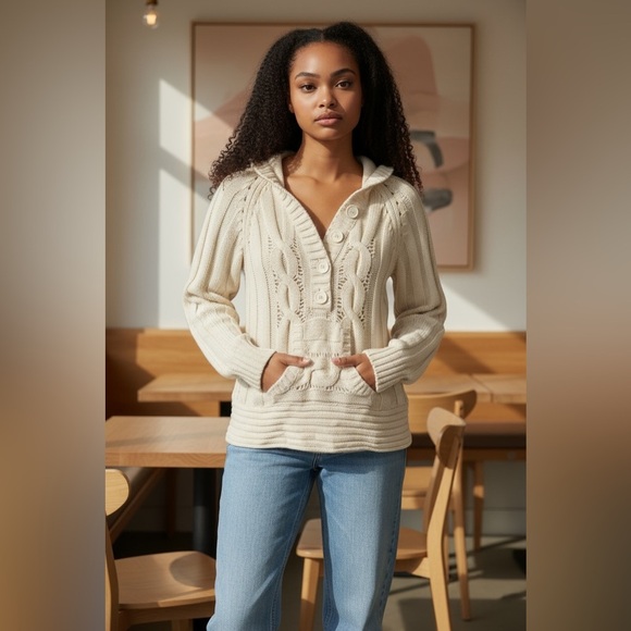 Vanity XL Acrylic Sweater in Cream - Picture 1 of 3